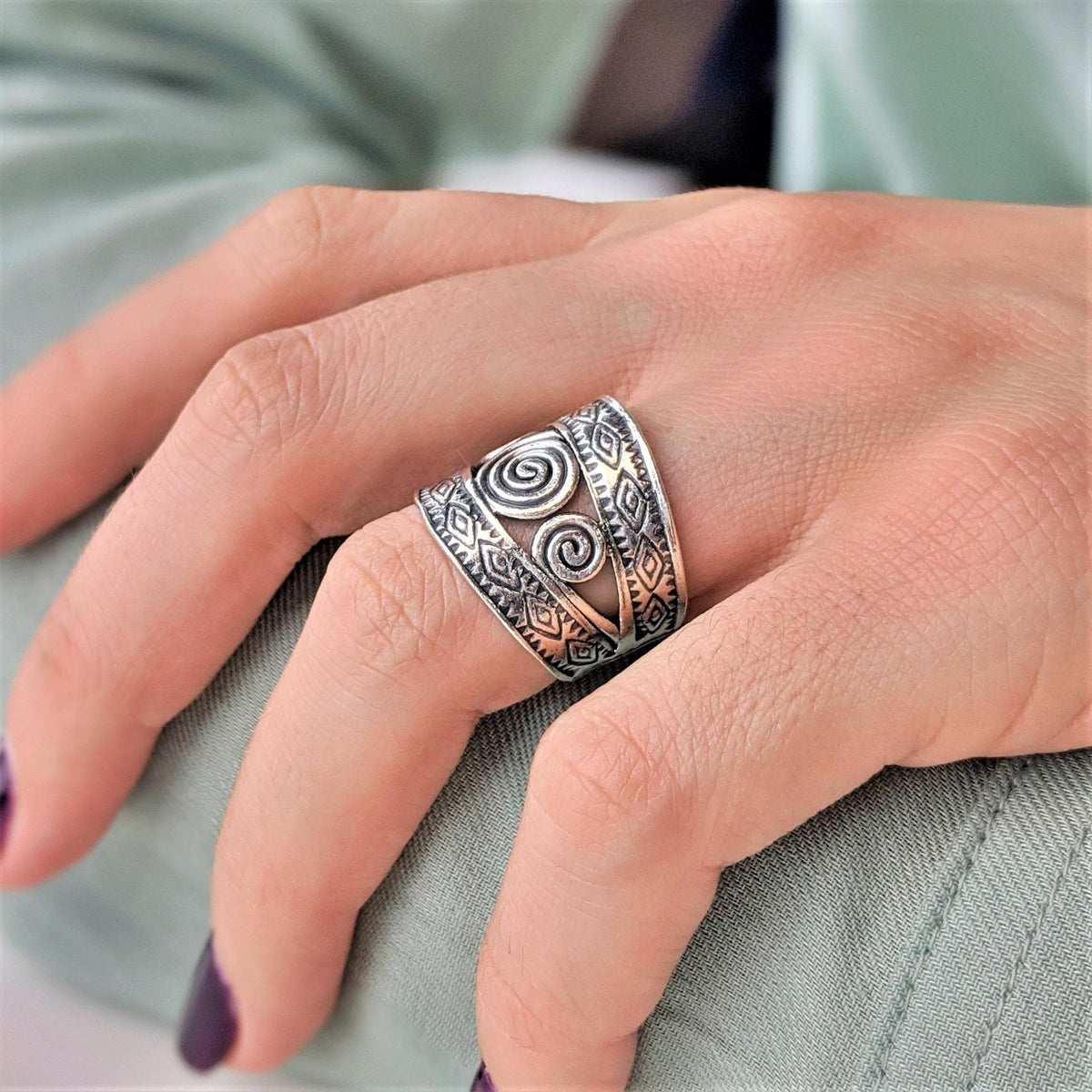 81stgeneration Bracciale In Puro Argento 999 Karen Hill Tribe Bangle