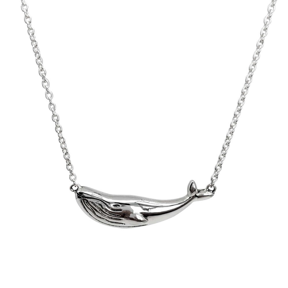 
                  
                    Sterling Silver Blue Whale Pendant Beach Style Cable Chain Necklace
                  
                