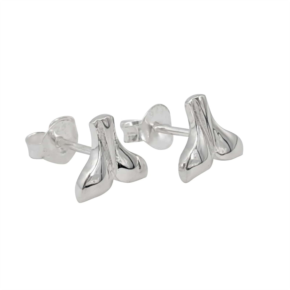 
                  
                    Sterling Silver Whale Tail Stud Earrings Simple Small Beach Studs
                  
                