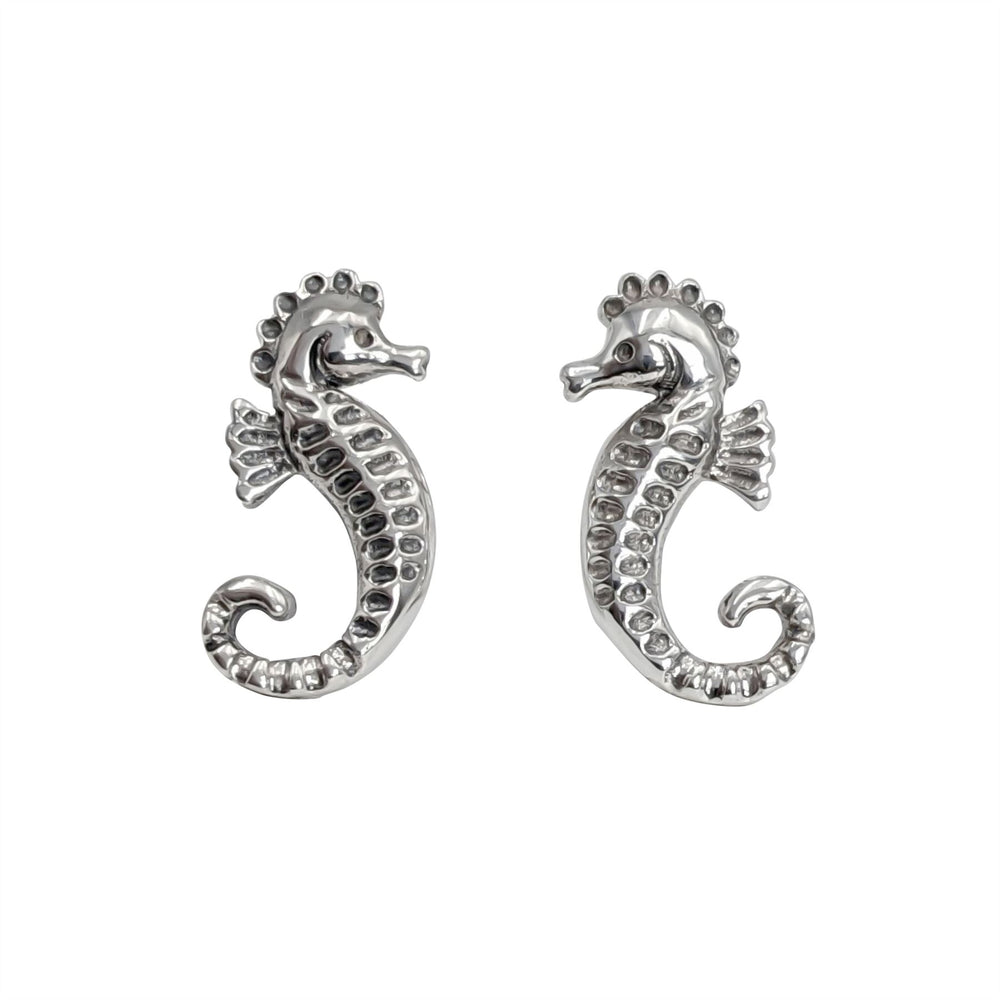 
                  
                    Sterling Silver Seahorse Studs Textured Stud Earrings Ocean Jewellery
                  
                