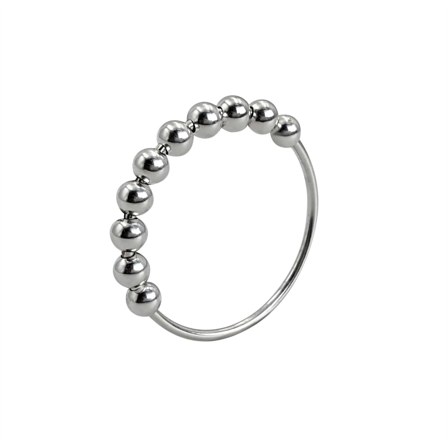 
                  
                    Sterling Silver Ball Anxiety Spinner Ring Bead Fidget Thin Band
                  
                