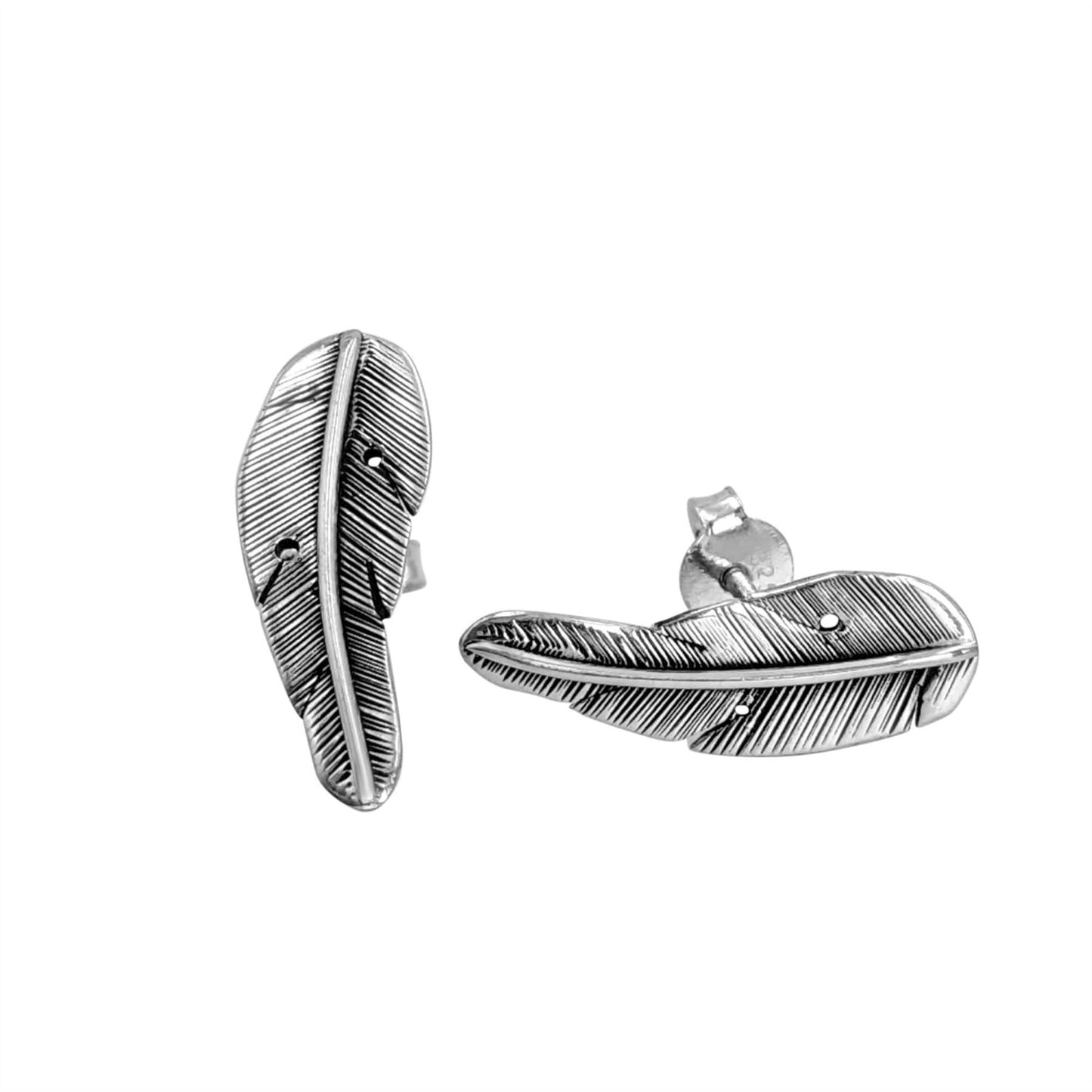 
                  
                    Sterling Silver Feather Climber Stud Earrings Leaf Studs Ear Climbers
                  
                