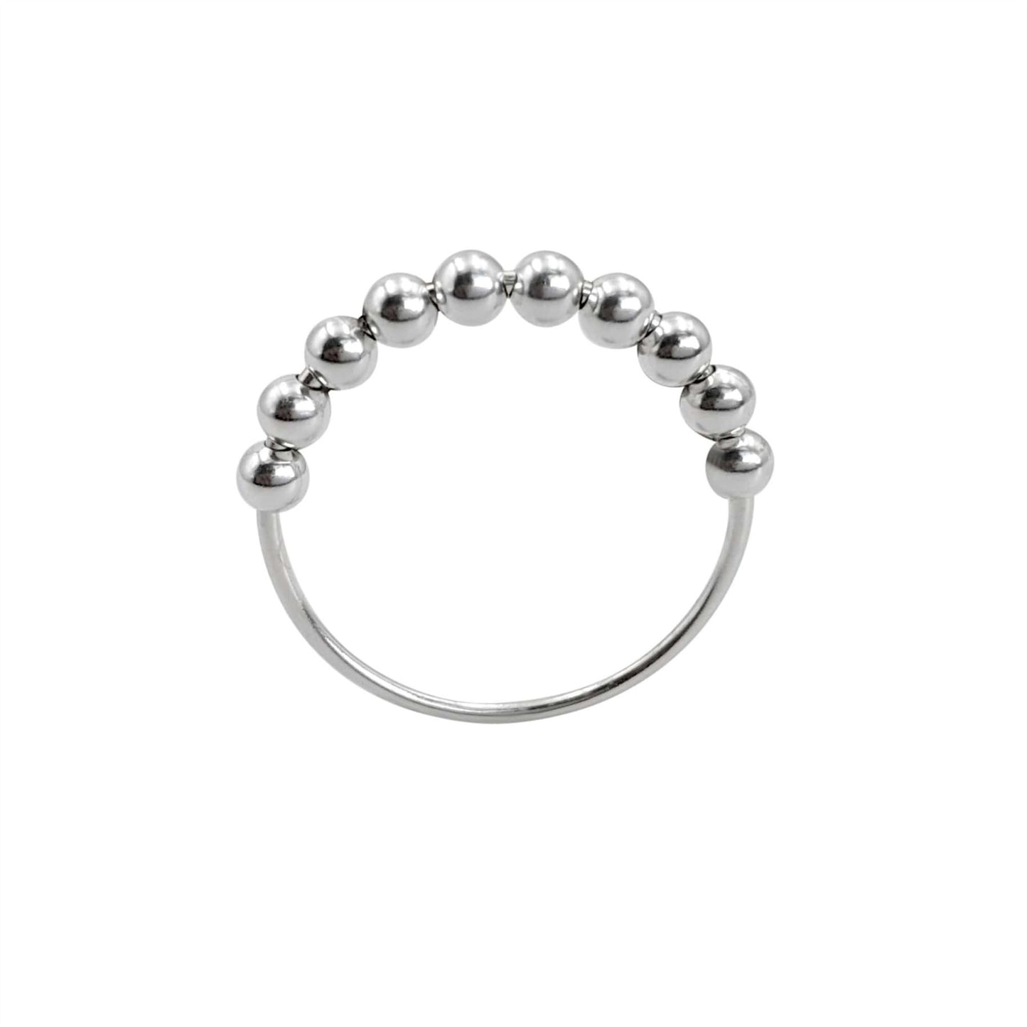 
                  
                    Sterling Silver Ball Anxiety Spinner Ring Bead Fidget Thin Band
                  
                