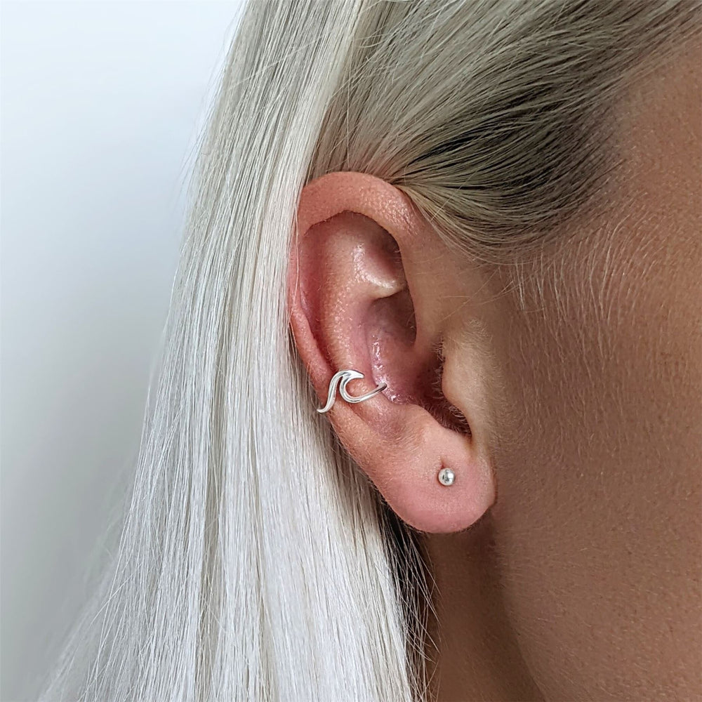 
                  
                    Sterling Silver Ocean Wave Ear Cuff Earring Ocean Ear Party Jewellery
                  
                