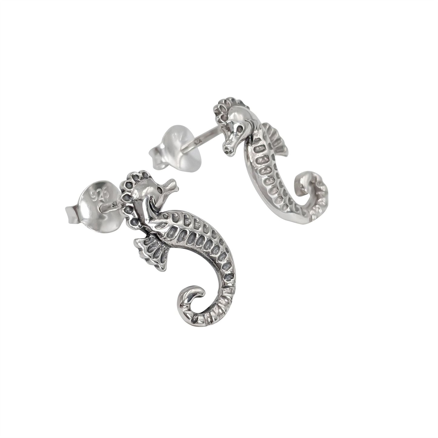 
                  
                    Sterling Silver Seahorse Studs Textured Stud Earrings Ocean Jewellery
                  
                
