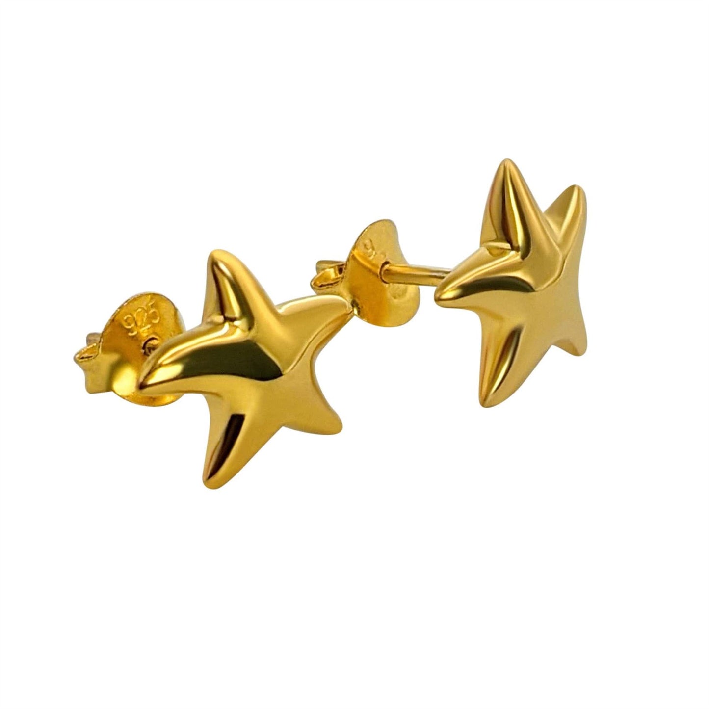 
                  
                    Gold Plated Sterling Silver Starfish Stud Earrings Cute Star Studs
                  
                