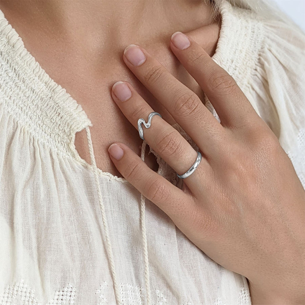 THANKSGIVIN GIFT 4 WOMEN'S Solid Metal Beautiful Enamel Wave Toe Ring 925 Silver THANKSGIVIN GIFT 4 WOMEN'S Solid Metal Beautiful Enamel Wave Toe Ring 925 Silver