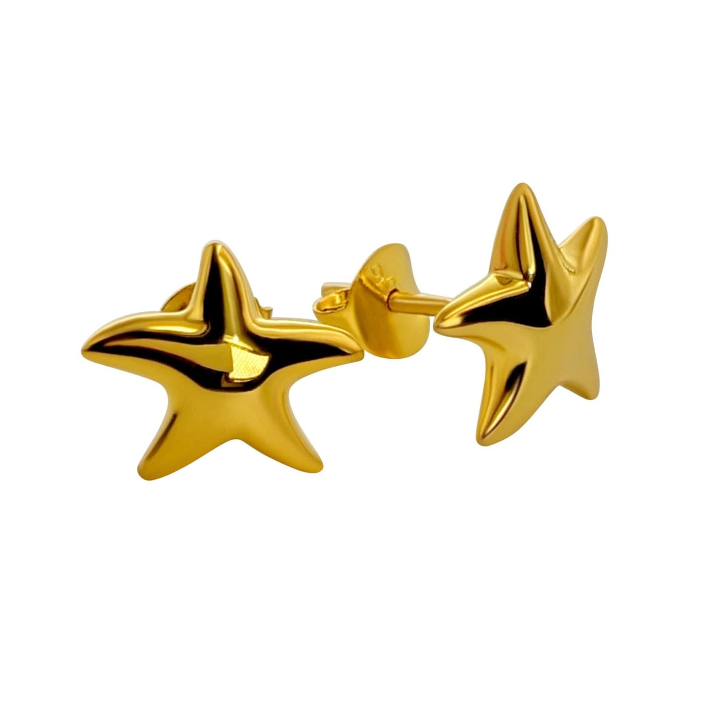 
                  
                    Gold Plated Sterling Silver Starfish Stud Earrings Cute Star Studs
                  
                
