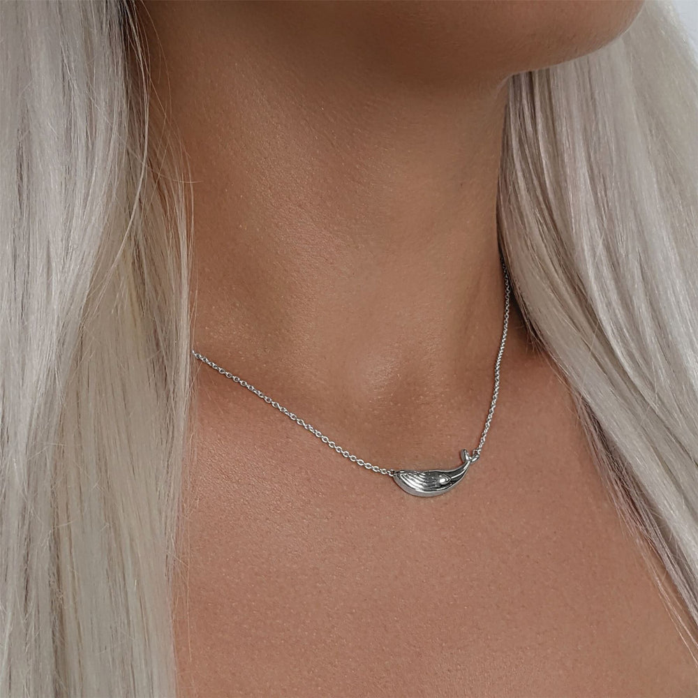 Silver whale tail on sale necklace