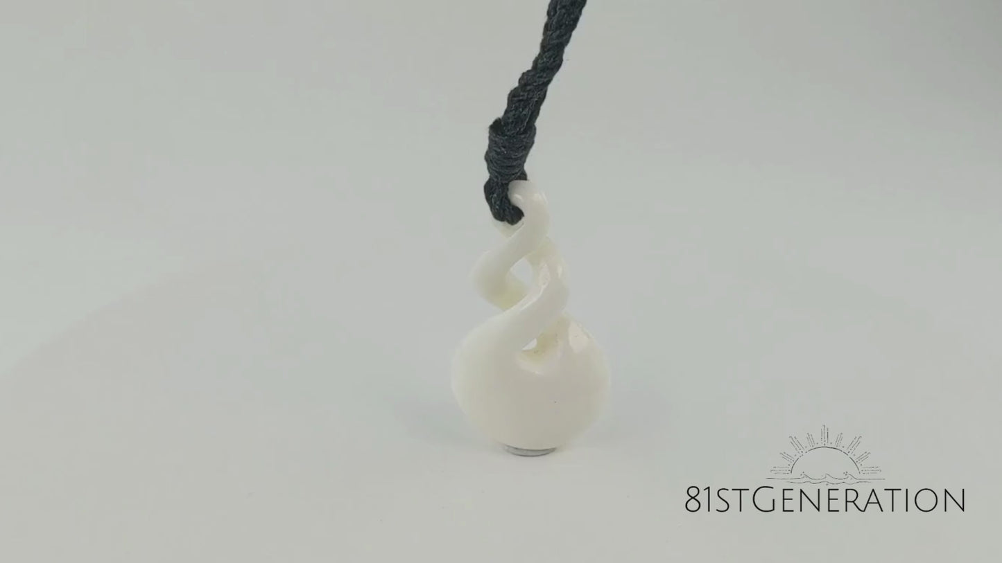 
                  
                    Load and play video in Gallery viewer, Bone Pikorua Tribal Pendant Necklace Maori Style Double Twist
                  
                