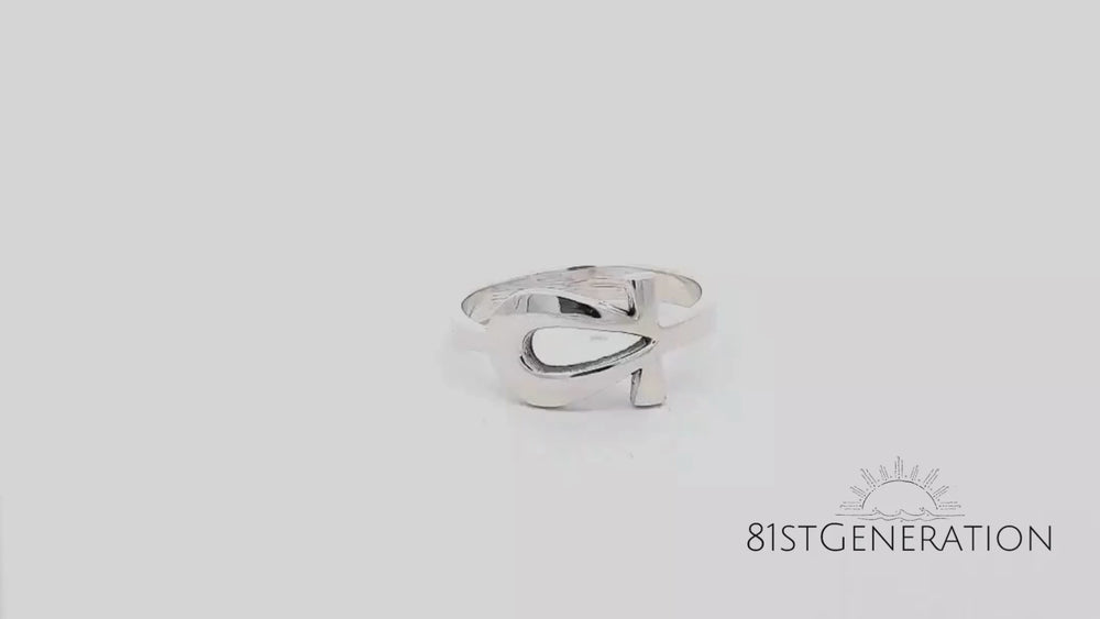 
                  
                    Load and play video in Gallery viewer, Sterling Silver Simple Cut-Out Ankh Egyptian Cross Band Ring
                  
                