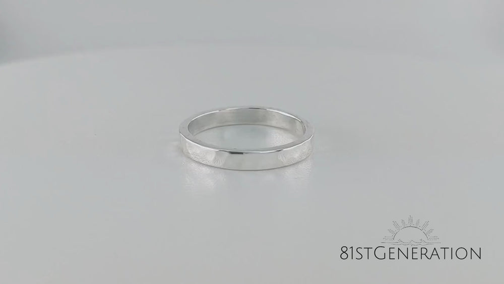 
                  
                    Load and play video in Gallery viewer, Sterling Silver Hammered Minimalist Thin Band Stackable Ring
                  
                
