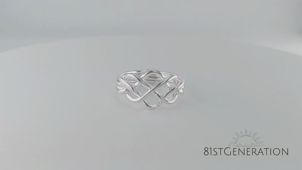 
                  
                    Load and play video in Gallery viewer, Sterling Silver Celtic Knot Multi Band Puzzle Ring Promise Band
                  
                