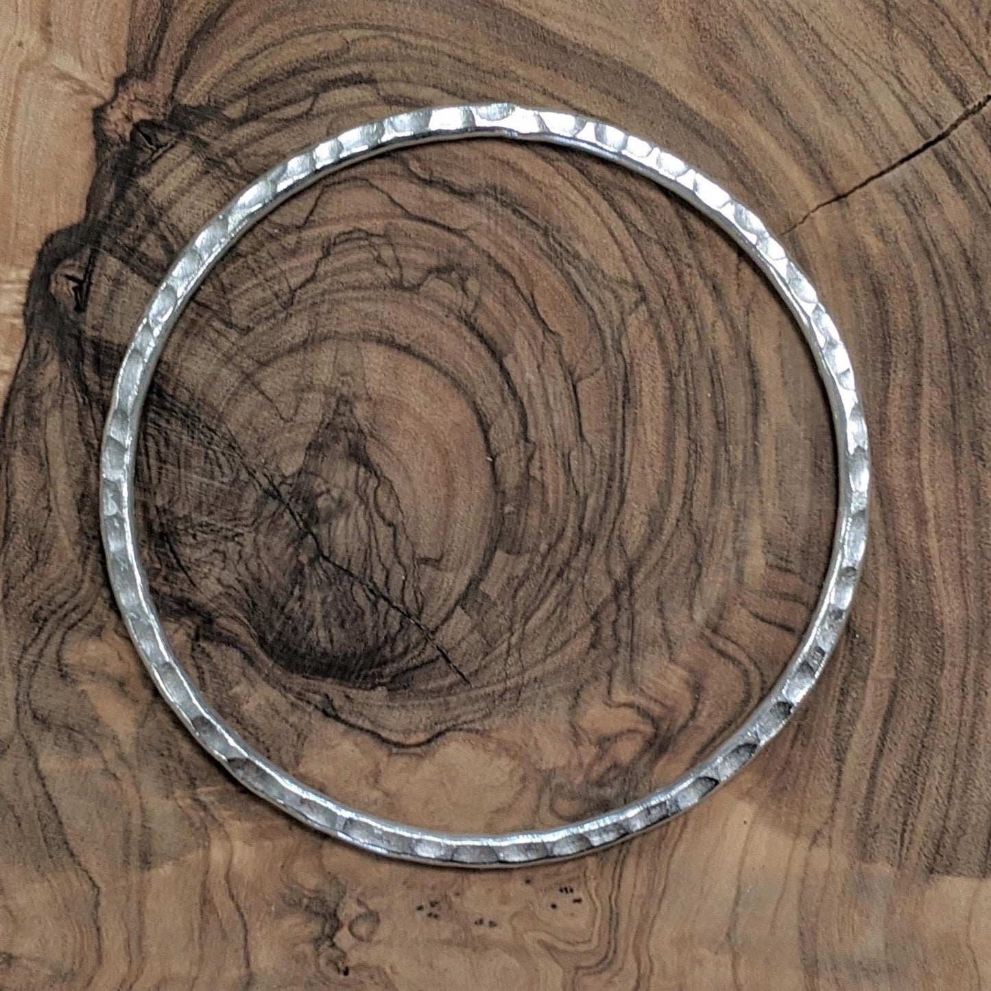 
                  
                    Pure Silver Karen Hill Tribe Simple Hammered Flat Stackable Bangle
                  
                