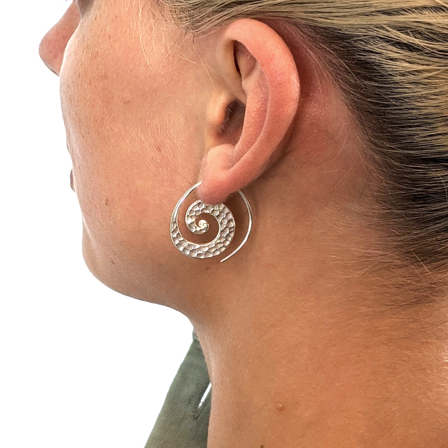 
                  
                    Pure Silver Karen Hill Tribe Hammered Spiral Threader Earrings
                  
                