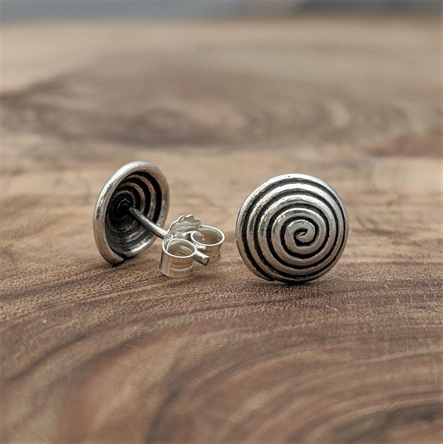 
                  
                    Pure Silver Karen Hill Tribe Spiral Stud Earrings Round Tribal Studs
                  
                