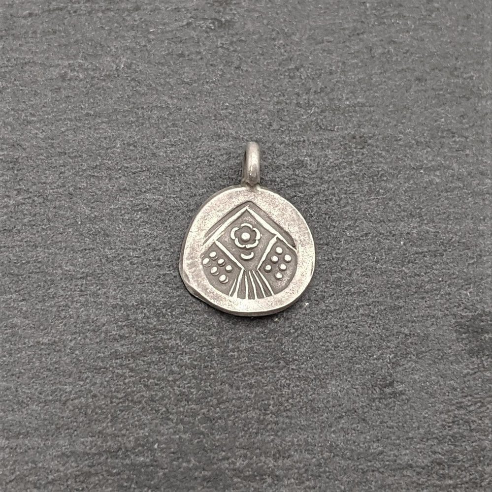 
                  
                    Pure Silver Karen Hill Tribe Round Coin Disc Flower Engraved Pendant
                  
                