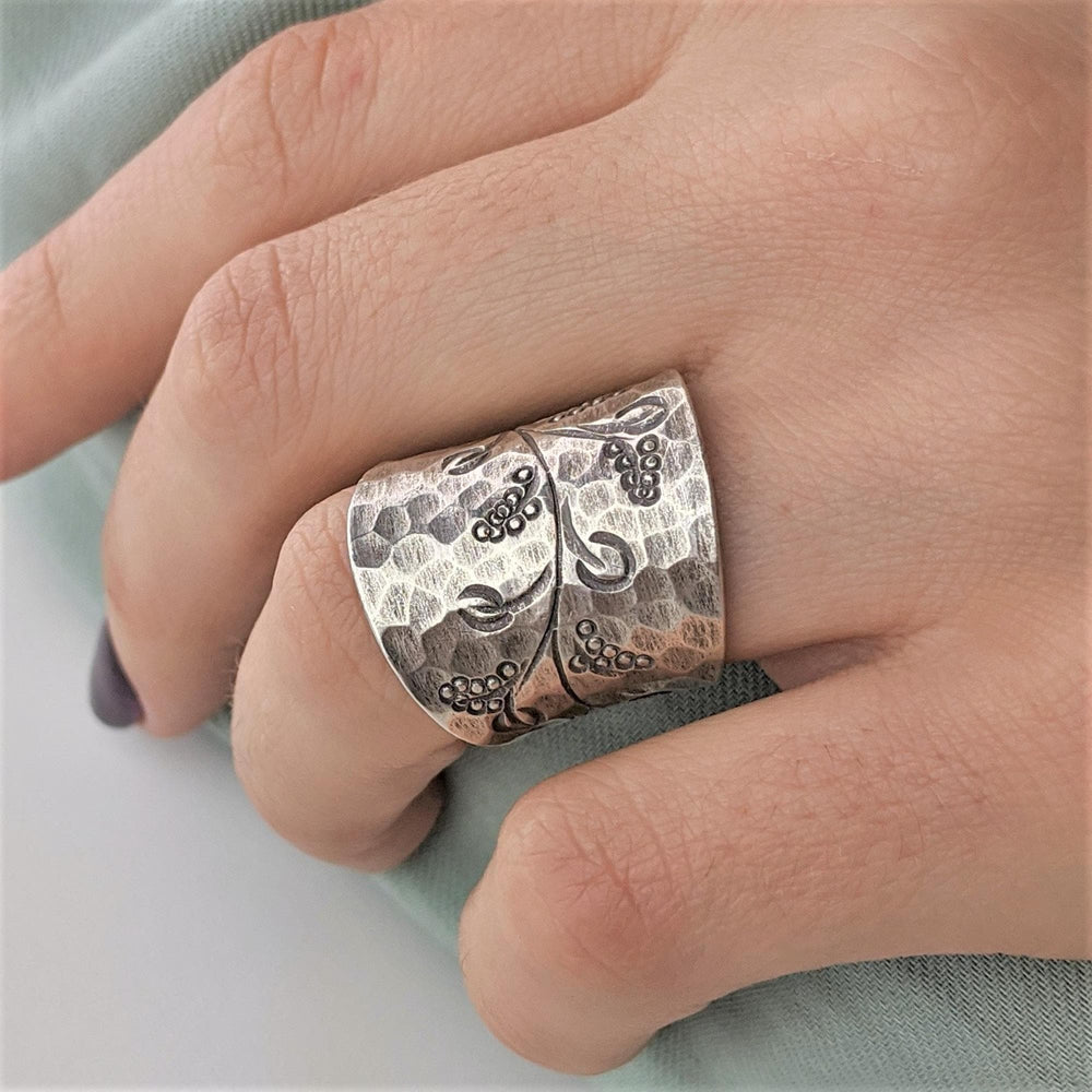 
                  
                    Pure Silver Karen Hill Tribe Coffee Bean Adjustable Ring - 81stgeneration
                  
                