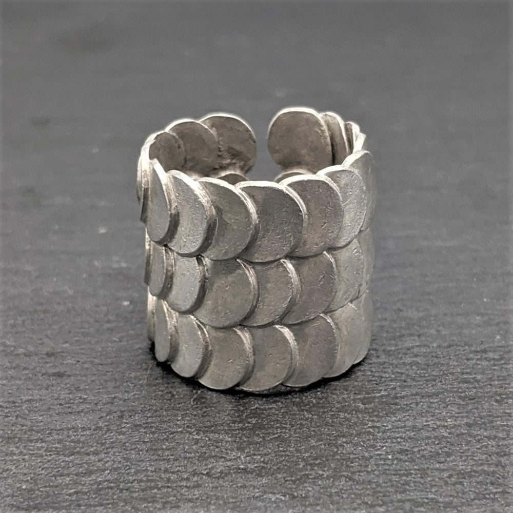 
                  
                    Pure Silver Karen Hill Tribe Wide Fish Scales Ring Thumb & Fingers
                  
                