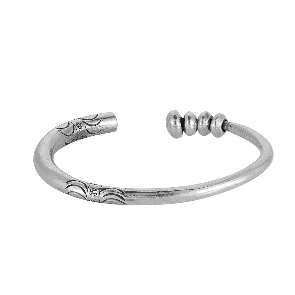
                  
                    Pure Silver Hill Tribe Chunky Boho Engraved Pattern Torque Bangle
                  
                