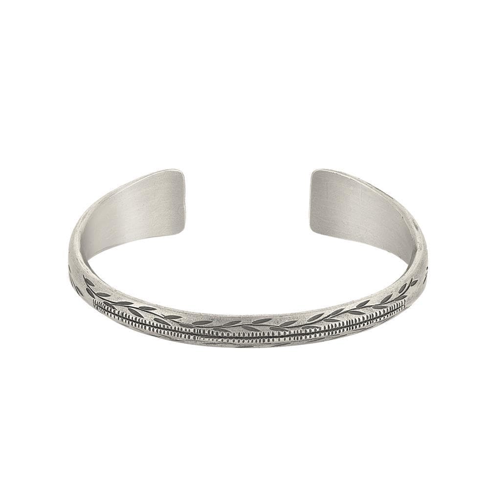 Pure Silver Karen Hill Tribe Chunky Leaf Pattern Engraved Pure Silver Karen Hill Tribe Chunky Leaf Pattern Engraved