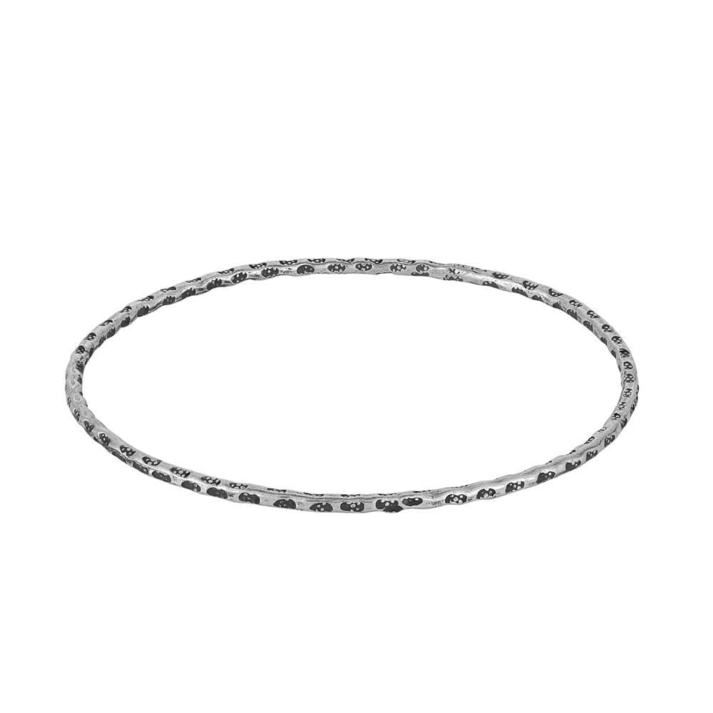 
                  
                    Pure Silver Hill Tribe Thin Round Tribal Motif Stackable Bangle
                  
                