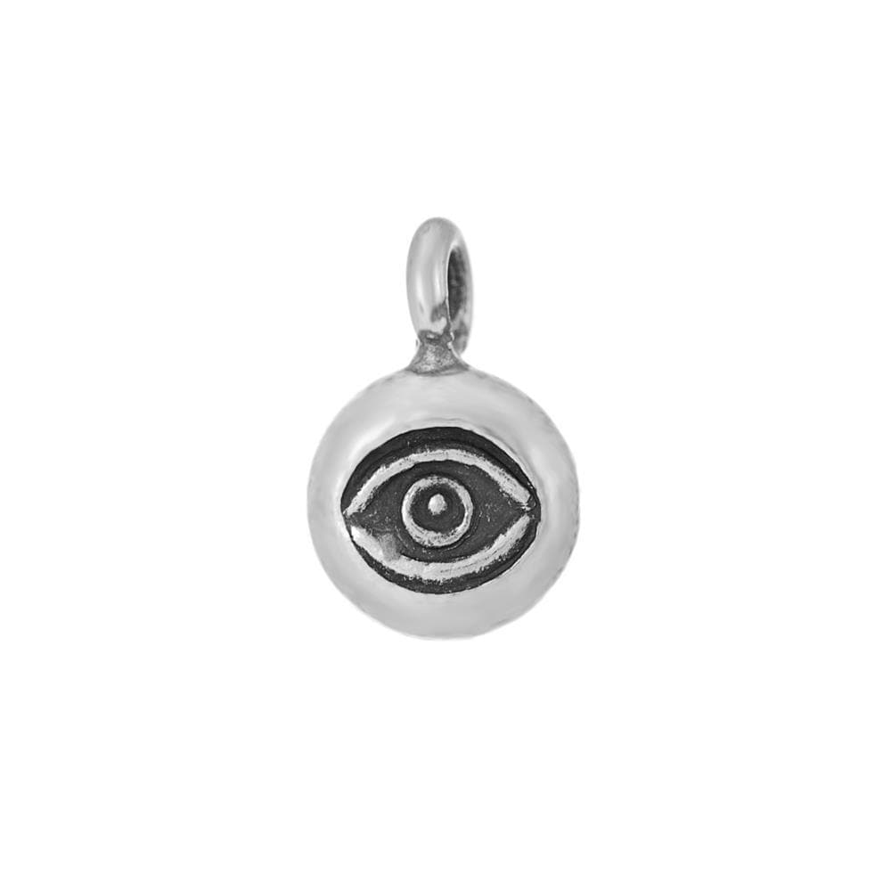 
                  
                    Pure Silver Karen Hill Tribe Small Round Eye Engraved Tribal Pendant
                  
                