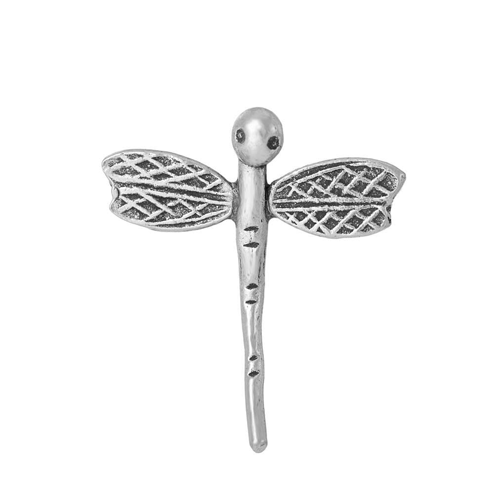 Pure Silver Karen Hill Tribe Dragonfly Insect Pendant w/ Hidden Bail