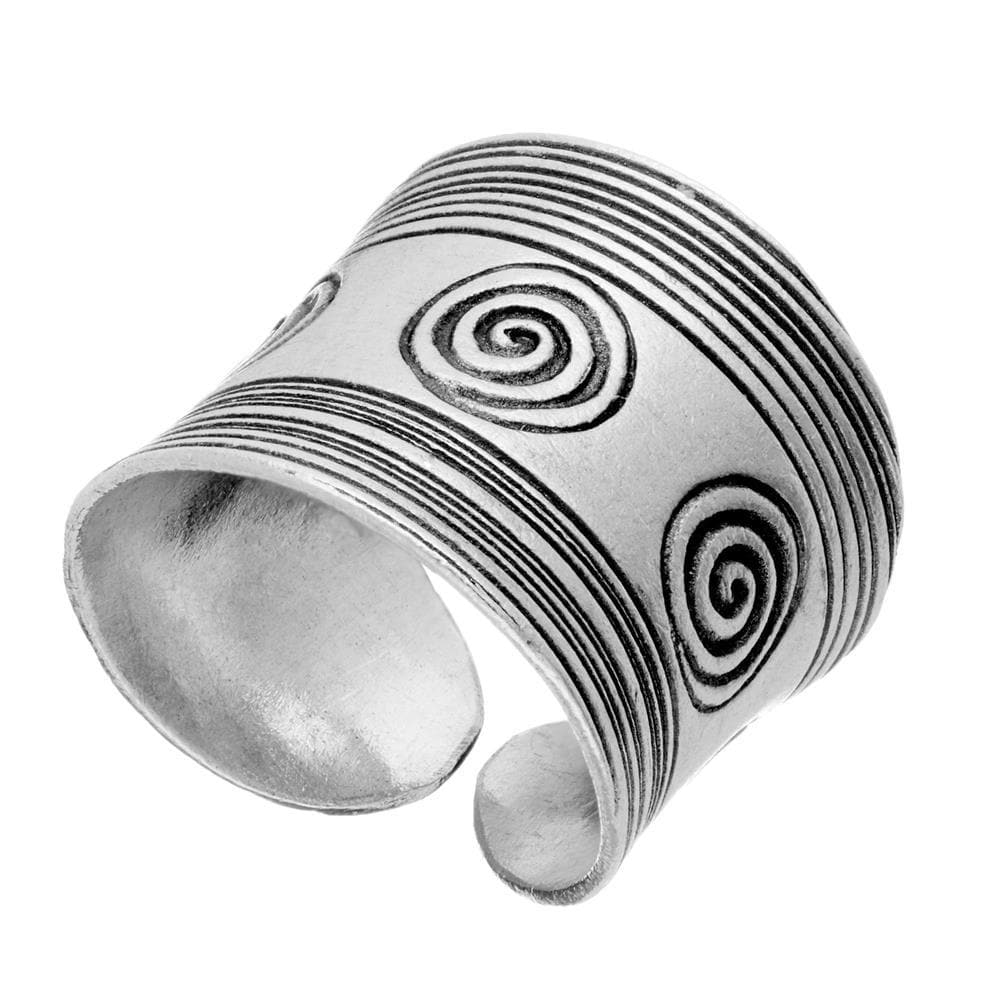 
                  
                    Pure Silver Karen Hill Tribe Wide Engraved Spiral Adjustable Ring
                  
                