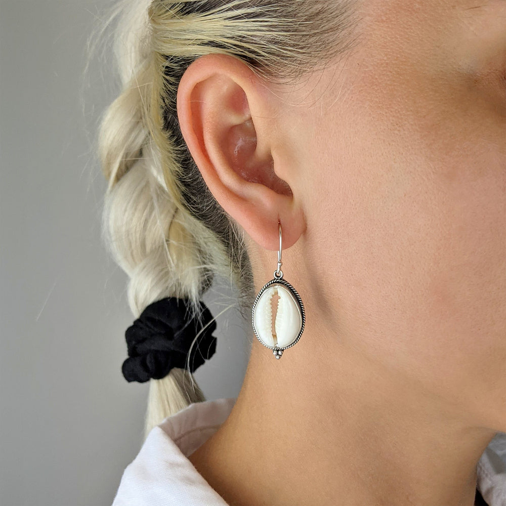 Hippy Rose Cowrie Earrings - Hollow Surf Shop