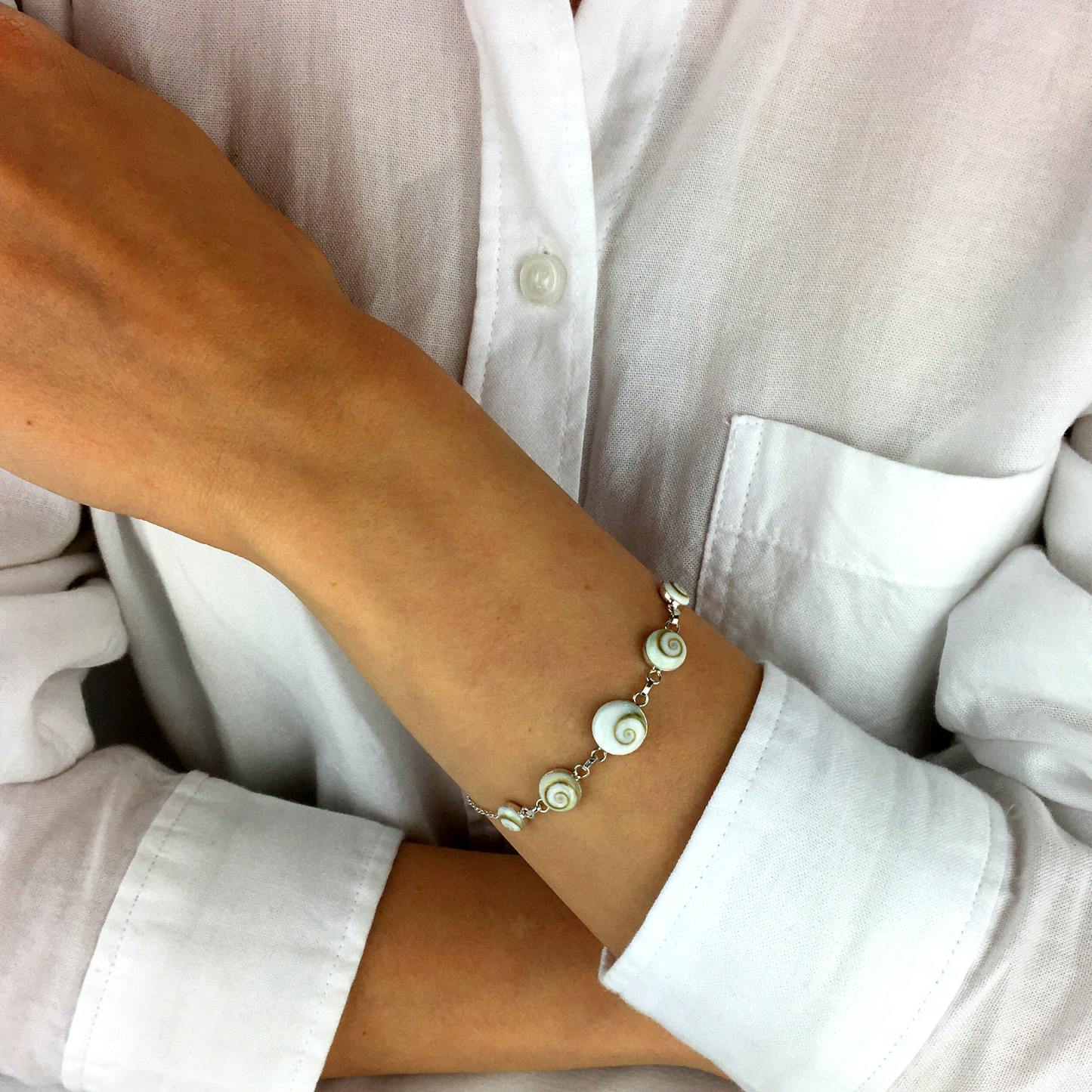 Sterling silver 2025 shell bracelet