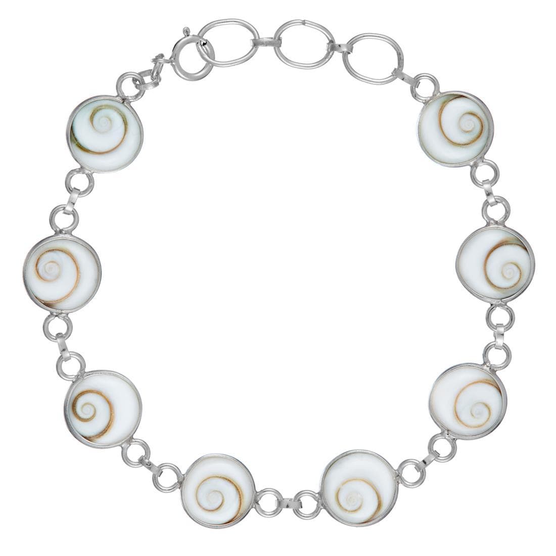 
                  
                    Sterling Silver Shiva Eye Shell Chain Link Bracelet Fossil Jewellery
                  
                