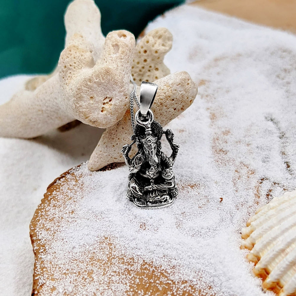
                  
                    Sterling Silver Sitting Ganesh Ganesha Hindu God Pendant Necklace
                  
                
