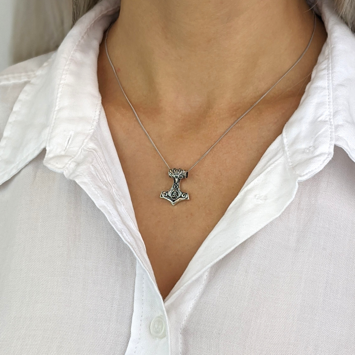 Small silver 2025 anchor necklace