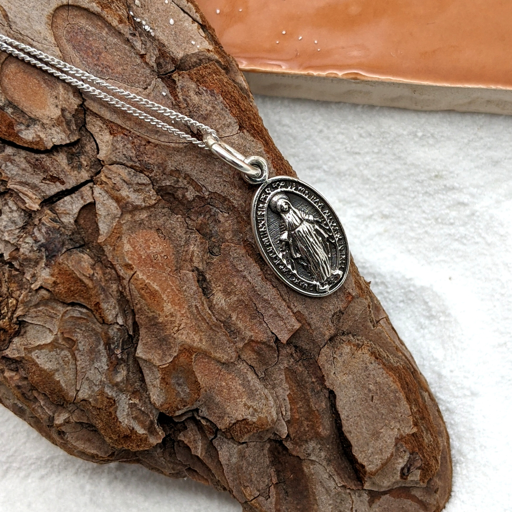Silver 2025 mary necklace