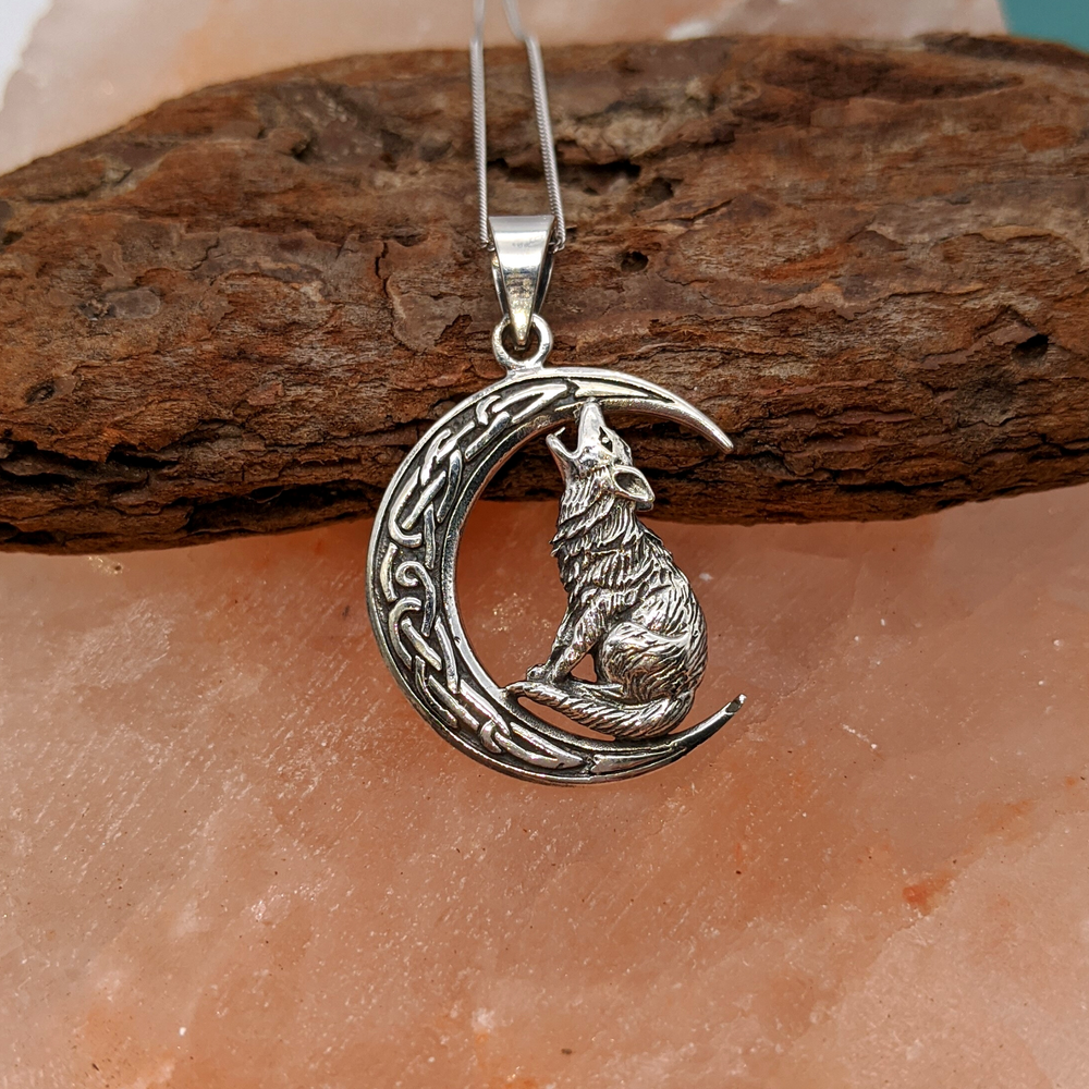 Sterling silver 2025 wolf pendant