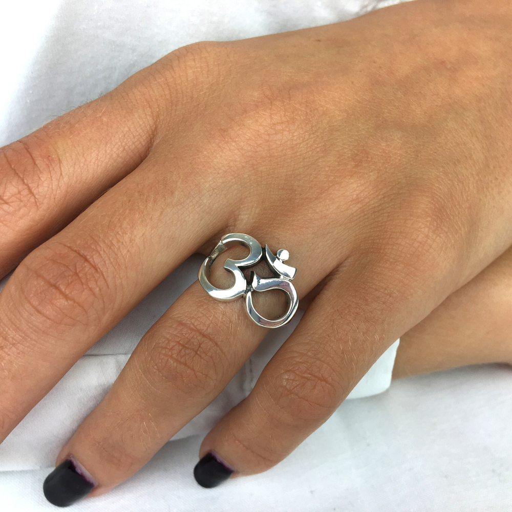 Om symbol 2025 silver ring