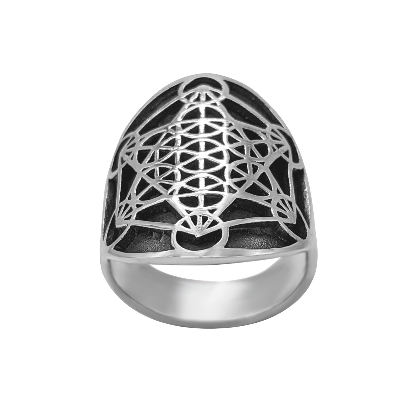
                  
                    Sterling Silver Large Wide Metatron's Cube Ring Sacred Geometry
                  
                