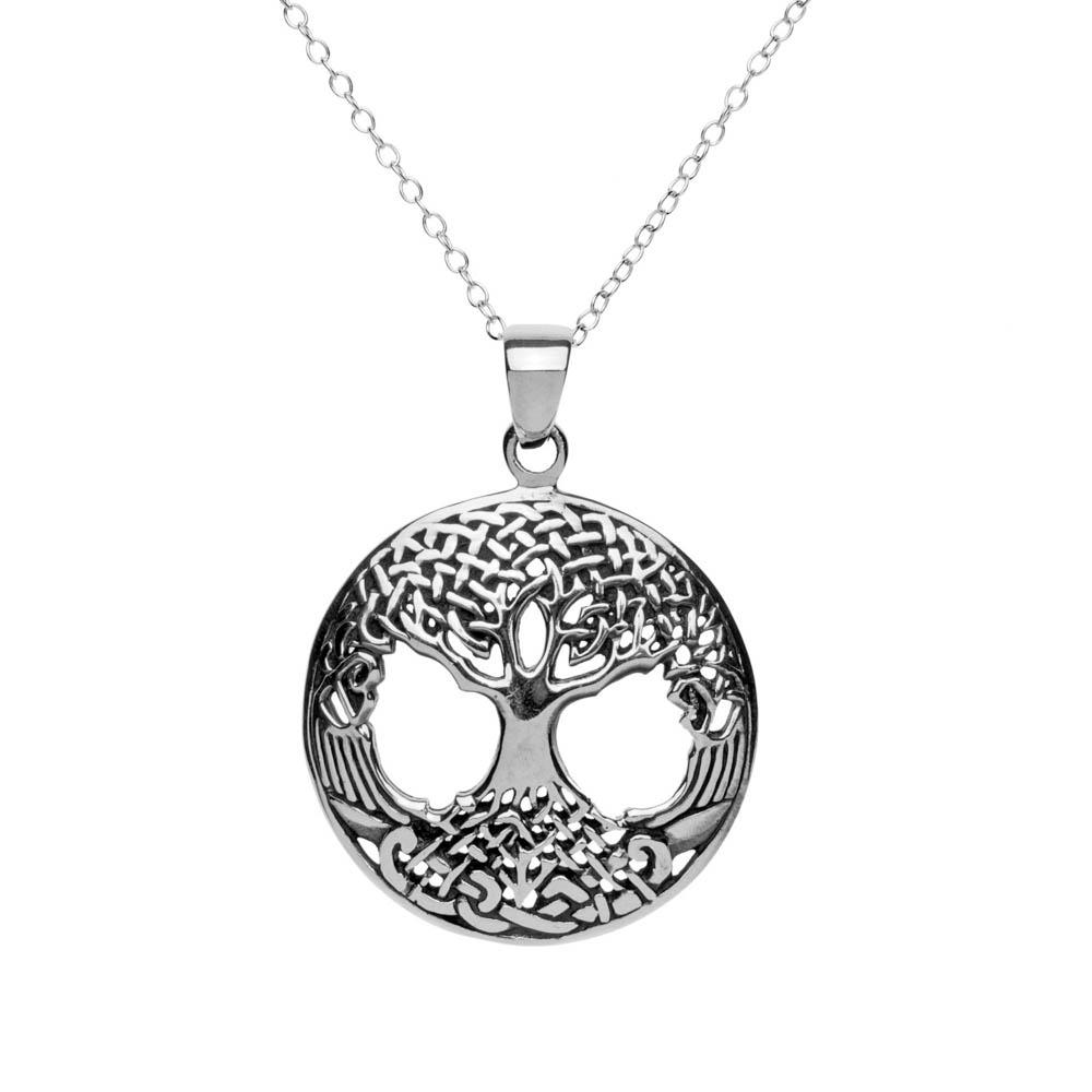 Sterling Silver Celtic Tree of Life Pendant Necklace - 81stgeneration