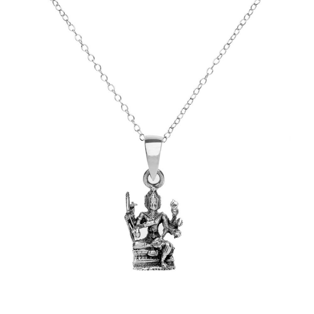 Sterling Silver Avalokitesvara Buddha Pendant Necklace - 81stgeneration