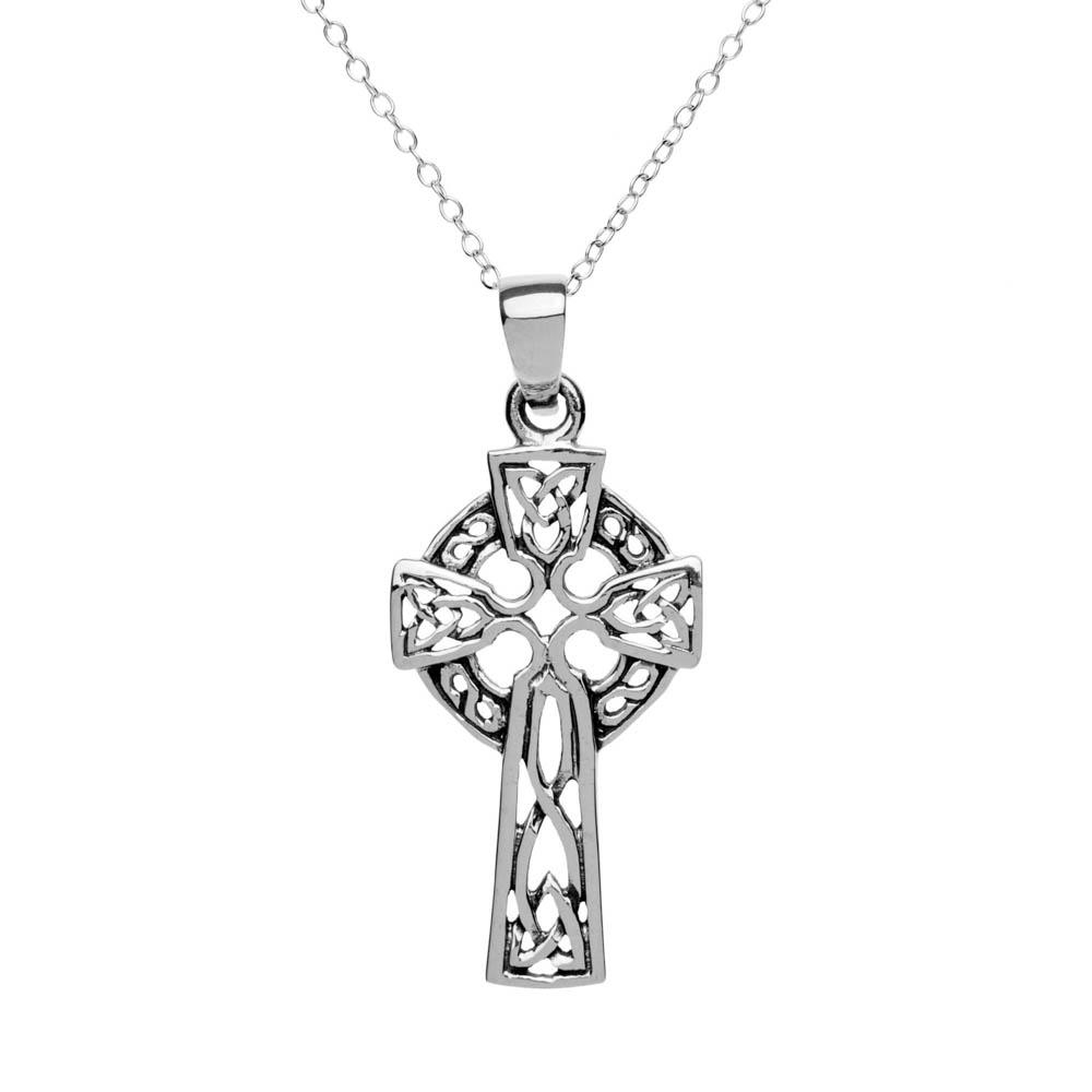 
                  
                    Sterling Silver Celtic Cross Pendant Necklace - 81stgeneration
                  
                
