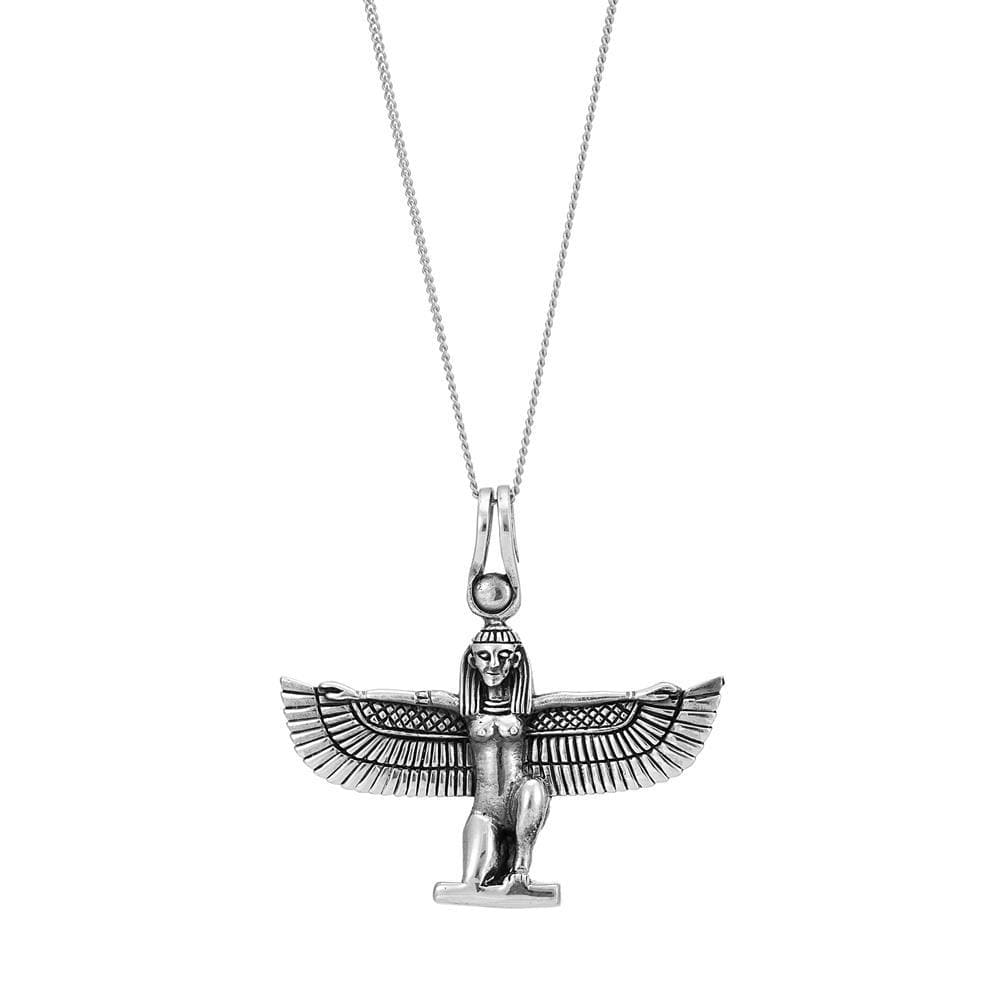 
                  
                    Sterling Silver Large Chunky Winged Isis Goddess Pendant Necklace
                  
                
