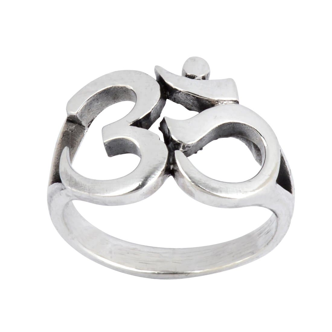 
                  
                    Sterling Silver Om Aum Ring Sound of the Universe Sanskrit Symbol
                  
                