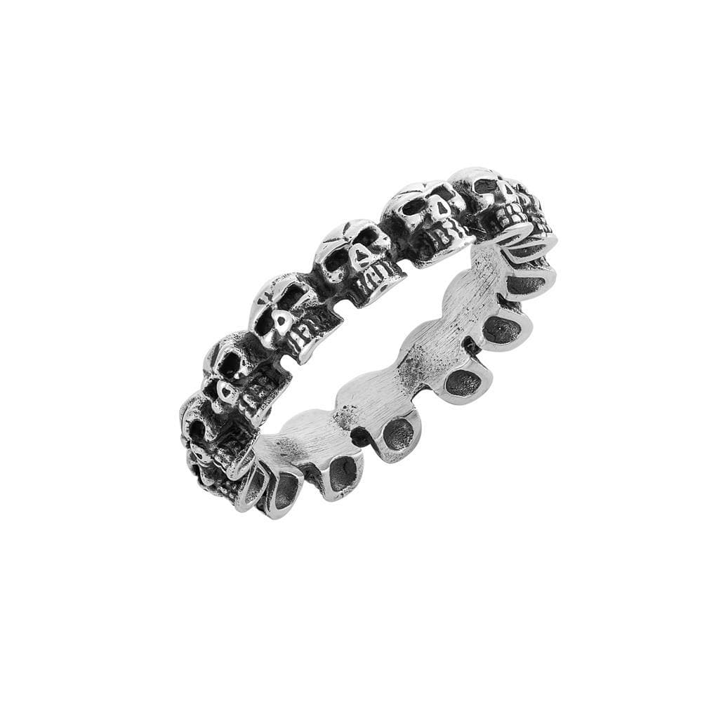 
                  
                    Sterling Silver Gothic Halloween Skeleton Skull Stackable Band Ring
                  
                