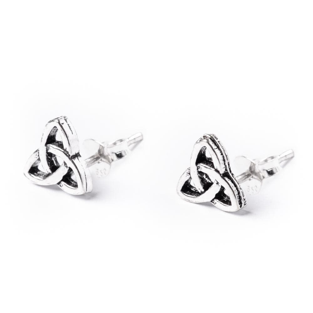 Sterling Silver Celtic Trinity Knot Stud Earrings - 81stgeneration