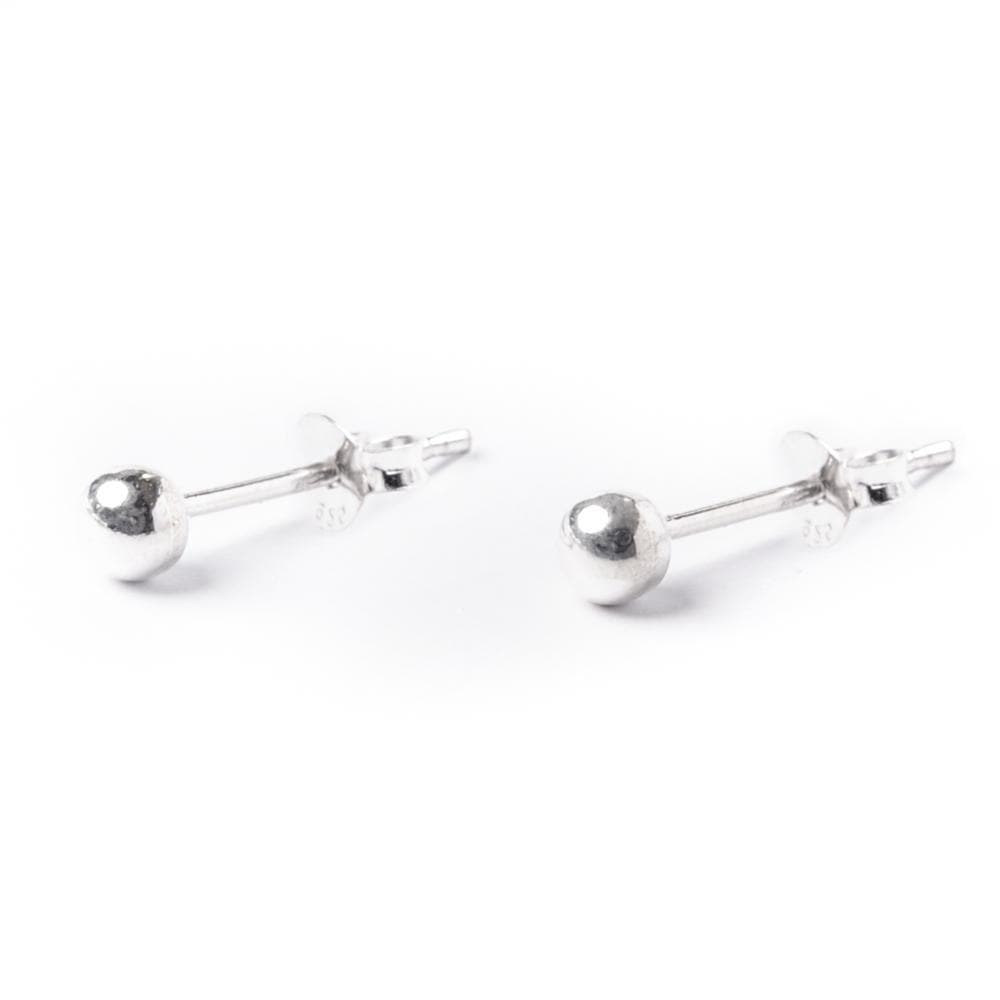 Sterling Silver 2.5 mm Simple Round Ball Stud Earrings - 81stgeneration