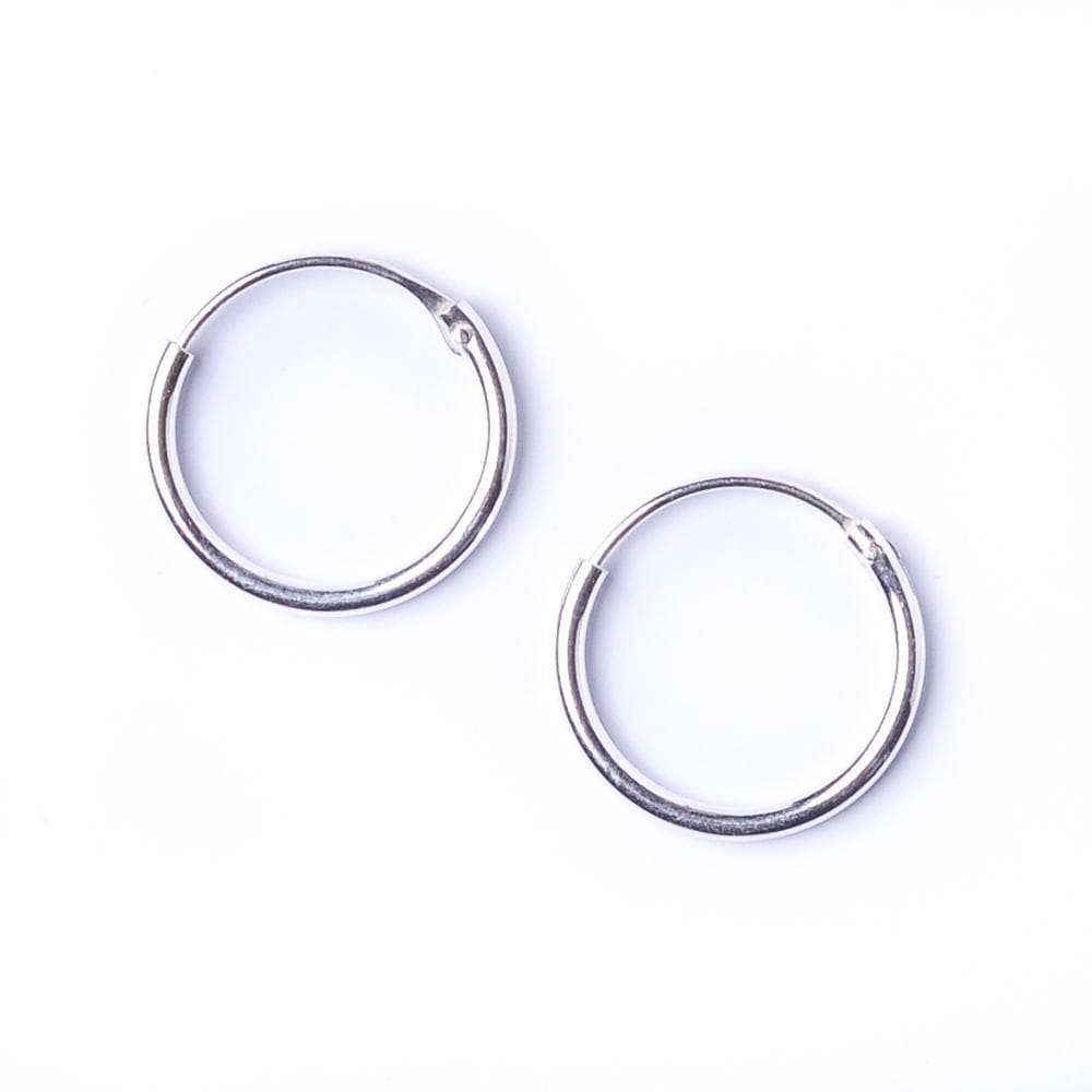 Sterling Silver Round 1.2mm 12 mm Tiny Hoop Earrings - 81stgeneration