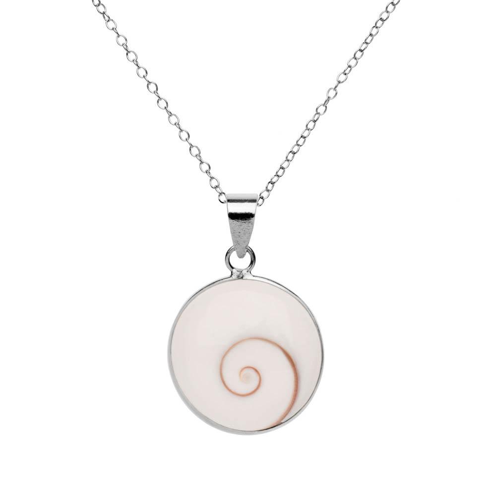 
                  
                    Shiva Eye Shell Round Sterling Silver Pendant Necklace - 81stgeneration
                  
                