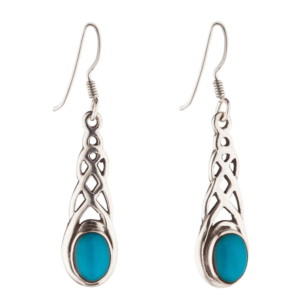 Sterling Silver Celtic Turquoise Earrings - 81stgeneration