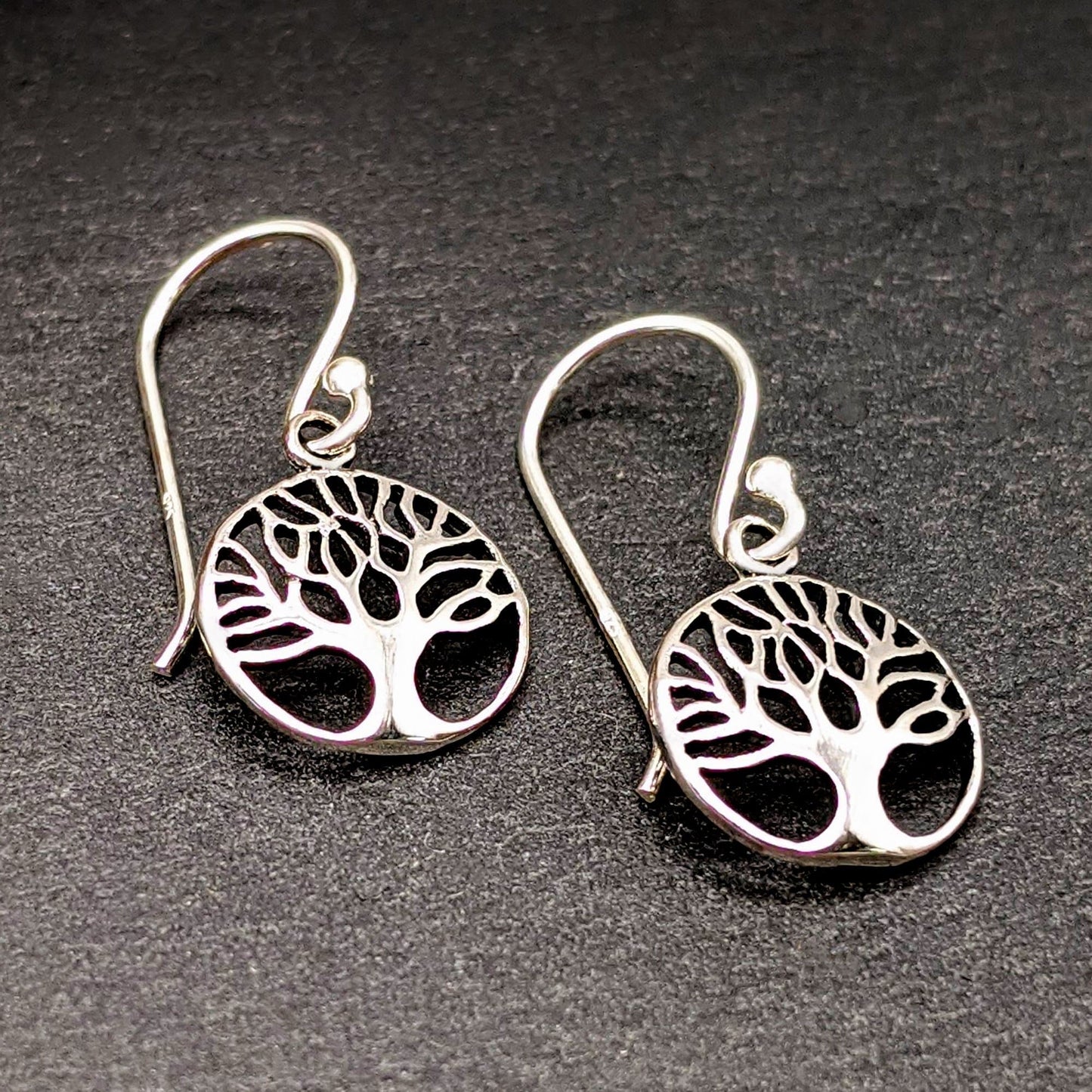
                  
                    Sterling Silver Round Small Cut-Out Tree Of Life Dangle Earrings
                  
                